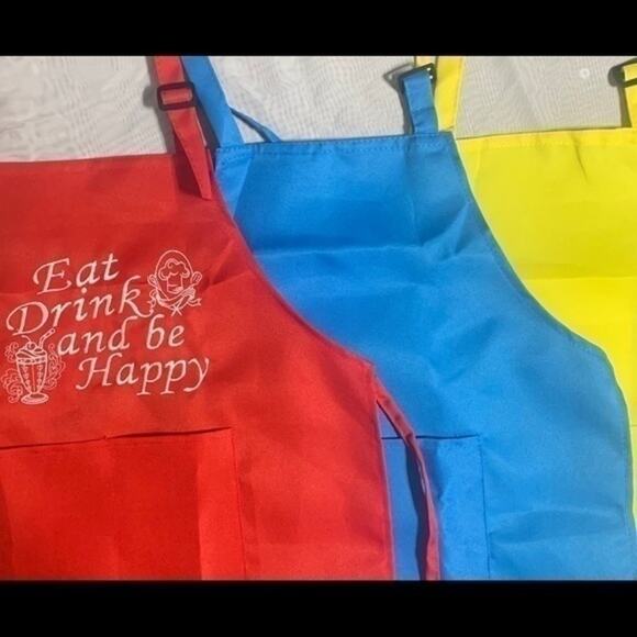 Apron and Chef Hat Costume Embroidered Handmade yellow - Picture 14 of 16